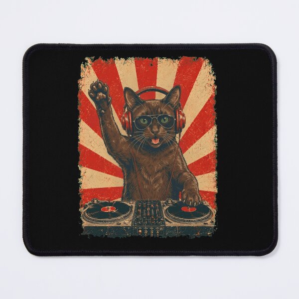 Item preview, Vintage DJ Havana Brown With Headphones Art Cat Owner designed and sold by DoodleTortle.