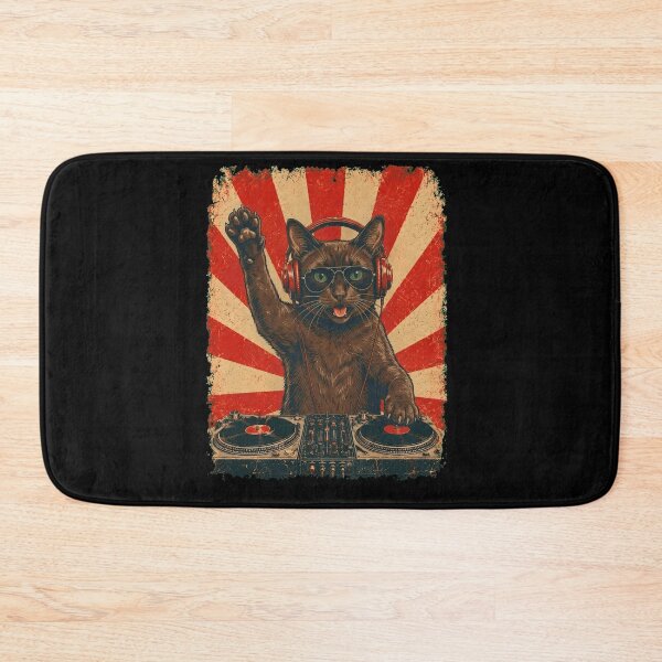 Item preview, Vintage DJ Havana Brown With Headphones Art Cat Owner designed and sold by DoodleTortle.