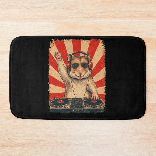 Item preview, Vintage DJ Hamster With Headphones Art Animal Lover designed and sold by DoodleTortle.