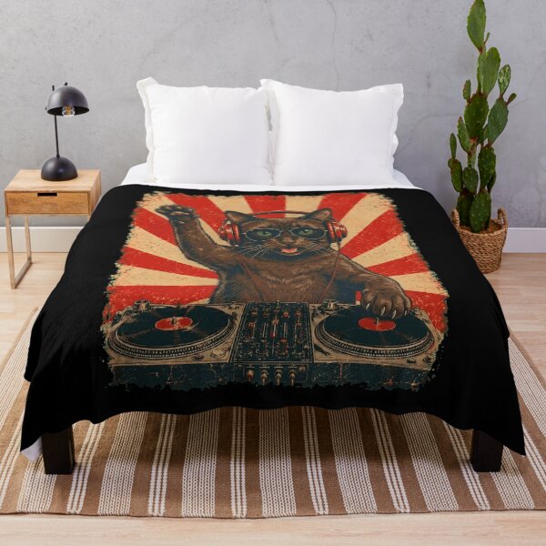 Item preview, Vintage DJ Havana Brown With Headphones Art Cat Owner designed and sold by DoodleTortle.