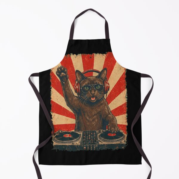 Item preview, Vintage DJ Havana Brown With Headphones Art Cat Owner designed and sold by DoodleTortle.