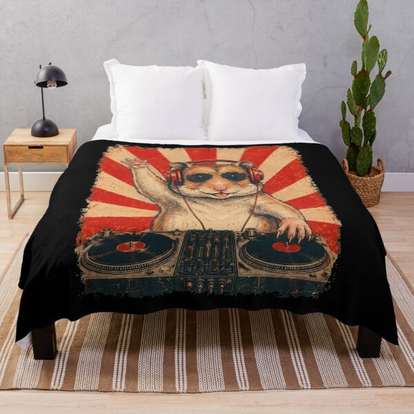 Item preview, Vintage DJ Hamster With Headphones Art Animal Lover designed and sold by DoodleTortle.