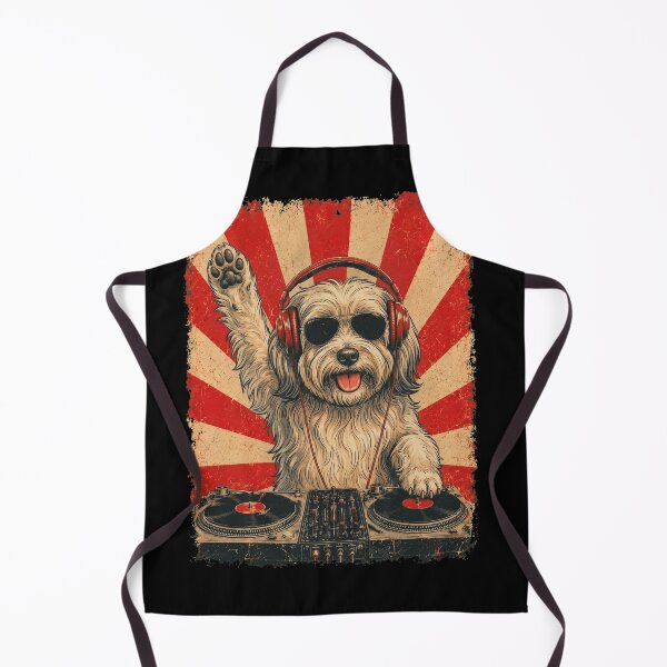 Item preview, Vintage DJ Havanese With Headphones Art Dog Owner designed and sold by DoodleTortle.