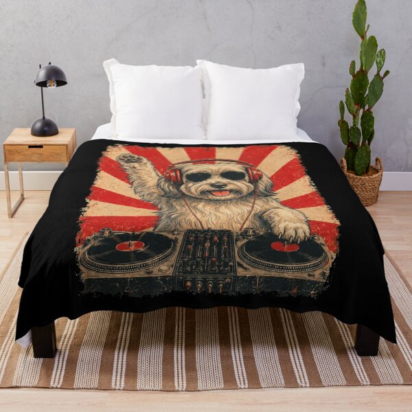 Item preview, Vintage DJ Havanese With Headphones Art Dog Owner designed and sold by DoodleTortle.