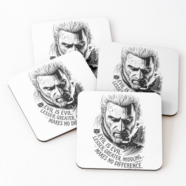 Item preview, Evil is Evil Portrait Warrior Quote Dark Fantasy designed and sold by Witsnu7356.