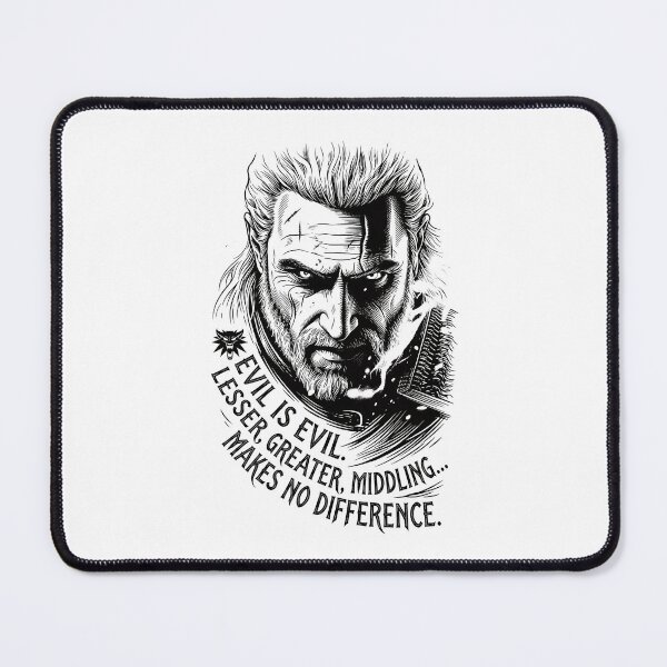 Item preview, Evil is Evil Portrait Warrior Quote Dark Fantasy designed and sold by Witsnu7356.