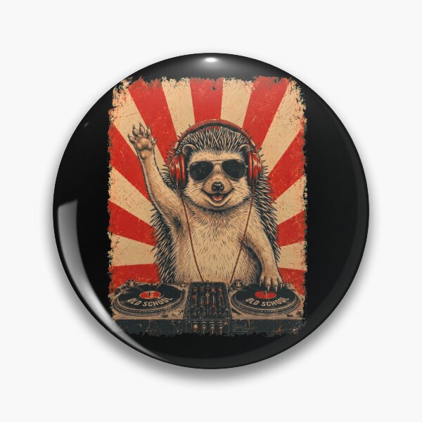 Artikelvorschau, Vintage DJ-Igel mit Kopfhörern – Kunst für Tierliebhaber entworfen und verkauft von DoodleTortle.
