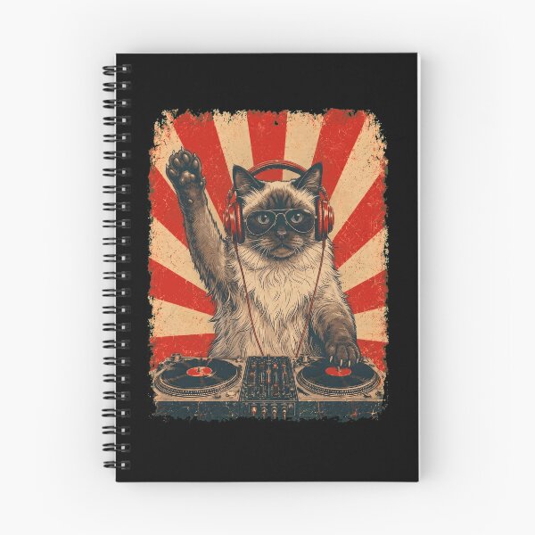 Item preview, Vintage DJ Himalayan With Headphones Art Cat Owner designed and sold by DoodleTortle.