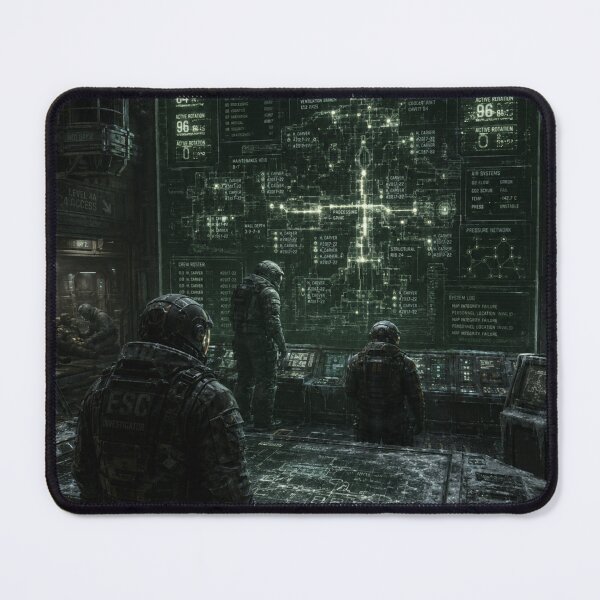 Item preview, Sci-Fi Control Room Wall Art | Corrupted Space Station Data Screen Horror Print designed and sold by Element Horizon Studio.
