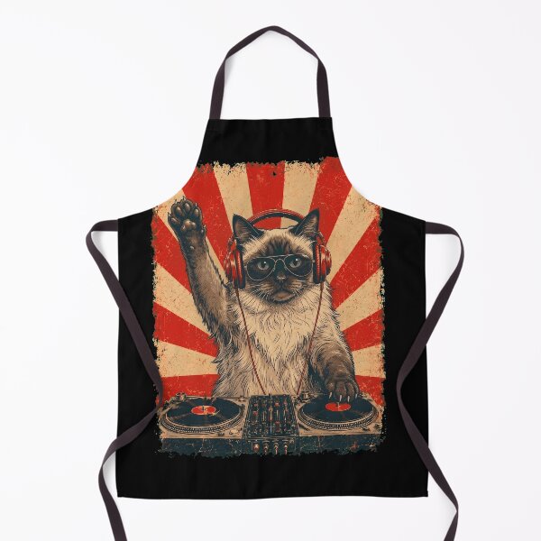 Item preview, Vintage DJ Himalayan With Headphones Art Cat Owner designed and sold by DoodleTortle.