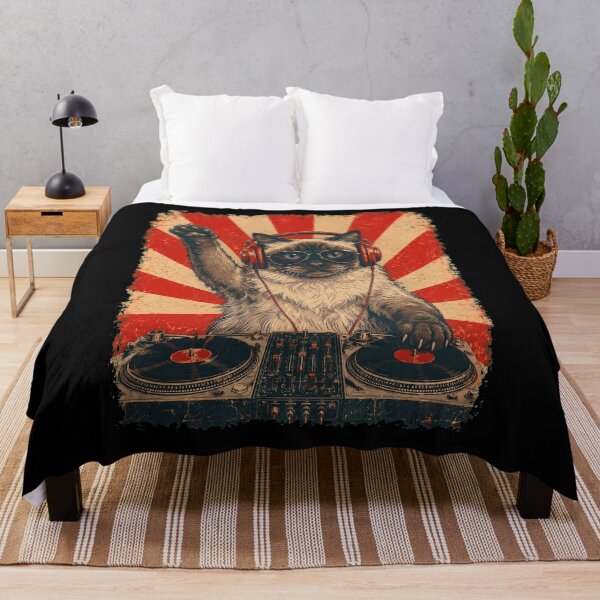 Item preview, Vintage DJ Himalayan With Headphones Art Cat Owner designed and sold by DoodleTortle.