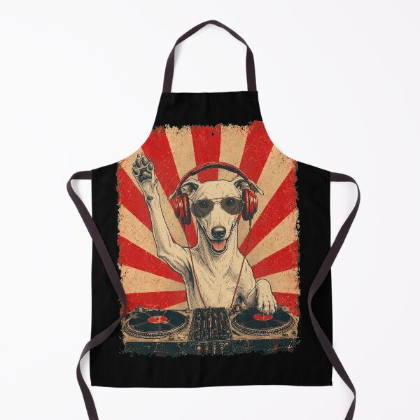 Item preview, Vintage DJ Italian Greyhound With Headphones Art Dog Owner designed and sold by DoodleTortle.