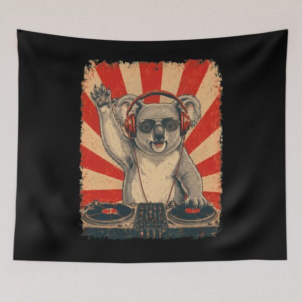 Item preview, Vintage DJ Koala With Headphones Art Animal Lover designed and sold by DoodleTortle.