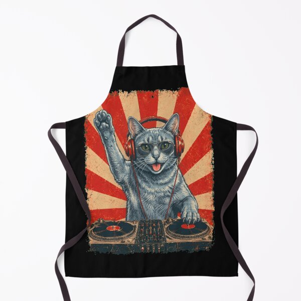 Item preview, Vintage DJ Korat With Headphones Art Cat Owner designed and sold by DoodleTortle.
