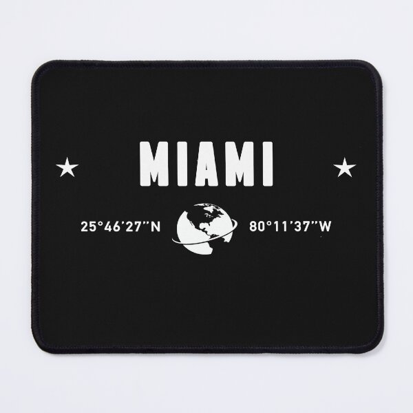 Item preview, Miami Florida Coordinates Globe Typography White designed and sold by capricedefille.