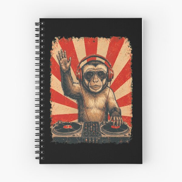Item preview, Vintage DJ Monkey With Headphones Art Animal Lover designed and sold by DoodleTortle.