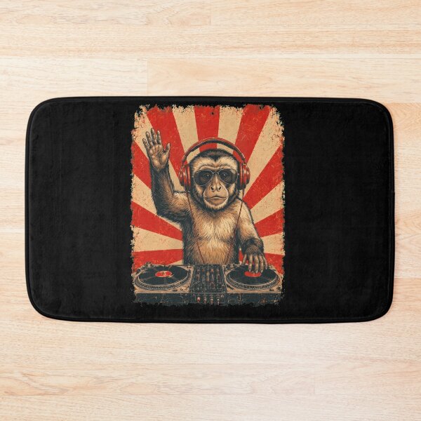 Item preview, Vintage DJ Monkey With Headphones Art Animal Lover designed and sold by DoodleTortle.