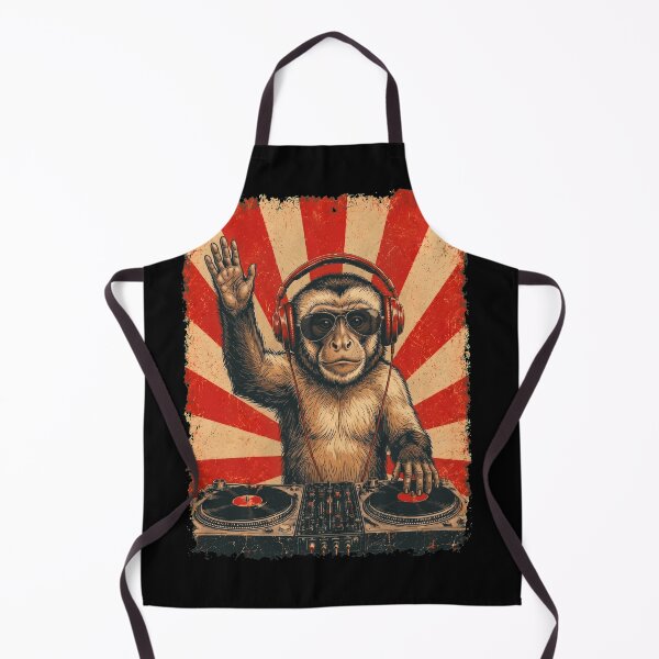 Item preview, Vintage DJ Monkey With Headphones Art Animal Lover designed and sold by DoodleTortle.
