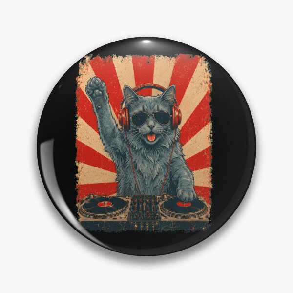 Item preview, Vintage DJ Nebelung With Headphones Art Cat Owner designed and sold by DoodleTortle.