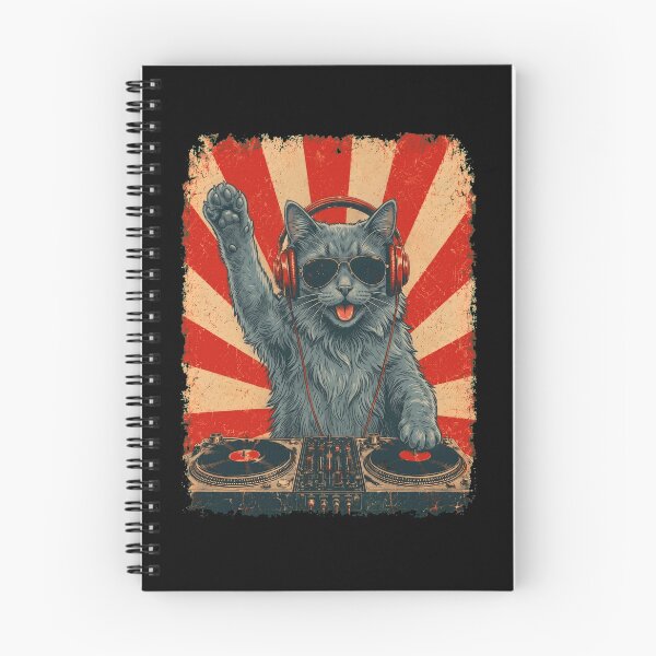 Item preview, Vintage DJ Nebelung With Headphones Art Cat Owner designed and sold by DoodleTortle.
