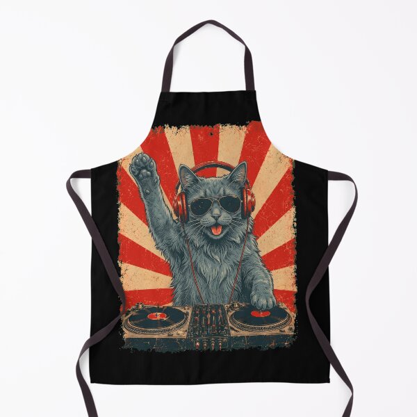 Item preview, Vintage DJ Nebelung With Headphones Art Cat Owner designed and sold by DoodleTortle.