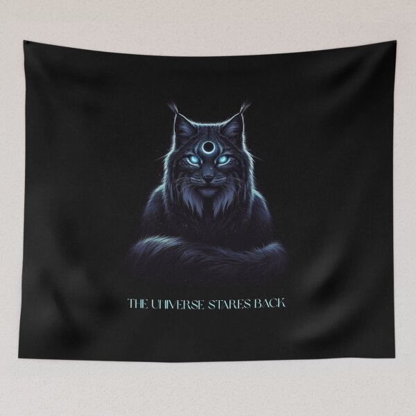 Item preview, Eclipsed Lynx: Celestial Shadow Cat Fantasy Graphic designed and sold by Chronicles_Of_Fauna.