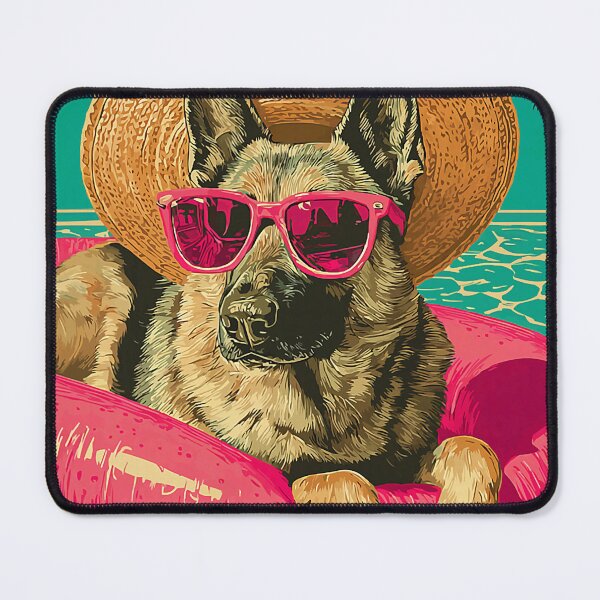 Item preview, German Shepherd with Sunglasses Cute Dog Tropical Pool Party designed and sold by Littermin.