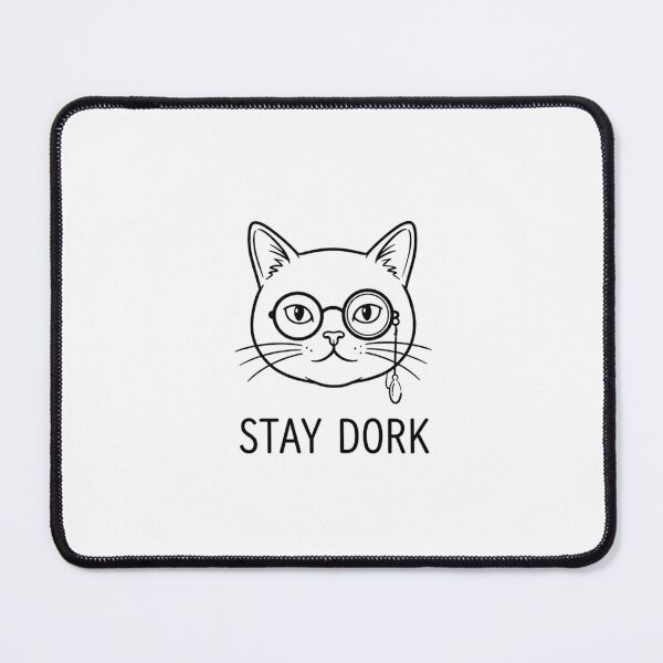 Item preview, Stay Dork Cute Nerd Cat in Round Glasses designed and sold by GiggleInkTees.