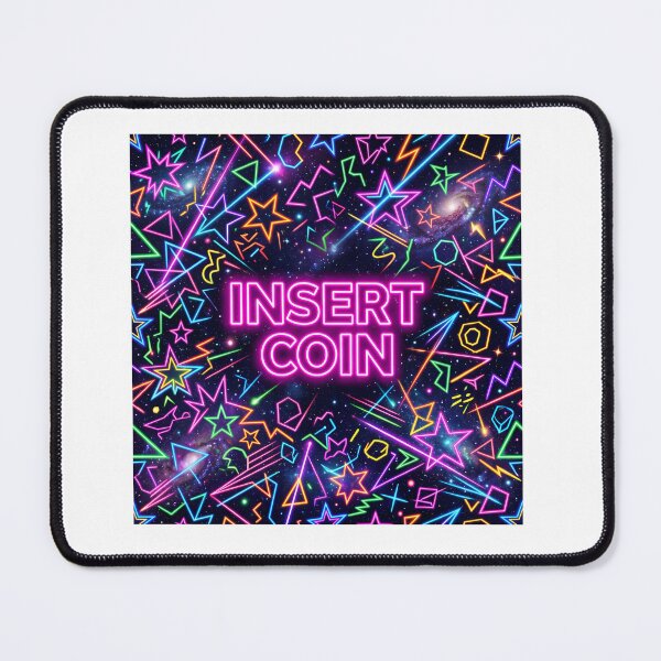 Item preview, Retro Arcade Carpet Pattern Neon Insert Coin designed and sold by ryanguas.