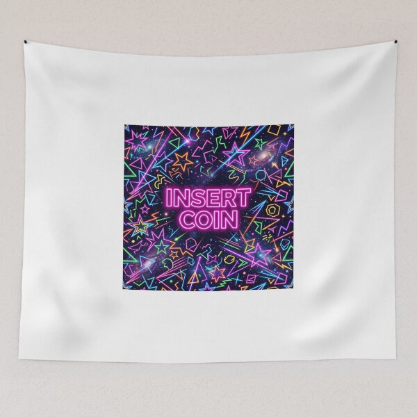 Item preview, Retro Arcade Carpet Pattern Neon Insert Coin designed and sold by ryanguas.