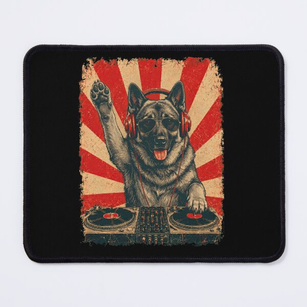 Item preview, Vintage DJ Norwegian Elkhound With Headphones Art Dog Owner designed and sold by DoodleTortle.