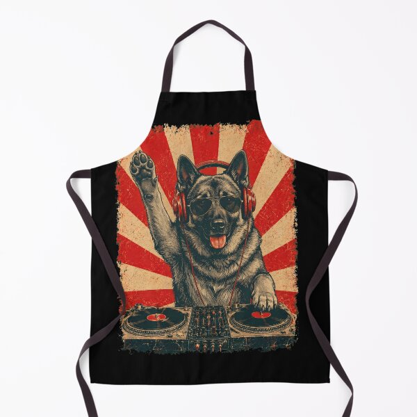 Item preview, Vintage DJ Norwegian Elkhound With Headphones Art Dog Owner designed and sold by DoodleTortle.