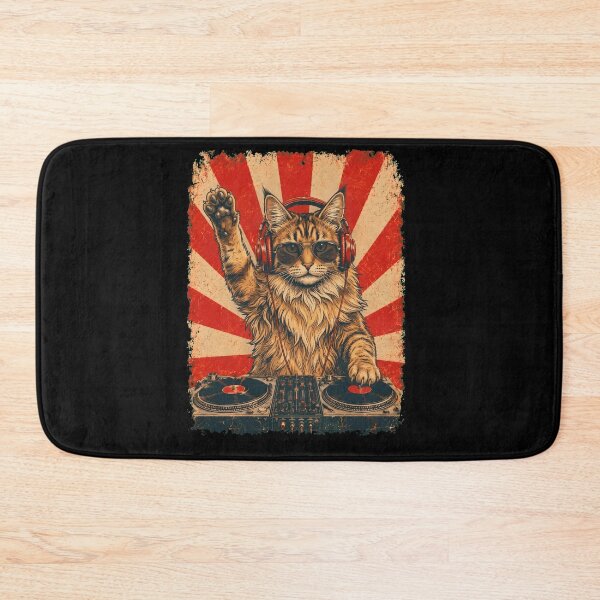 Item preview, Vintage DJ Norwegian Forest With Headphones Art Cat Owner designed and sold by DoodleTortle.
