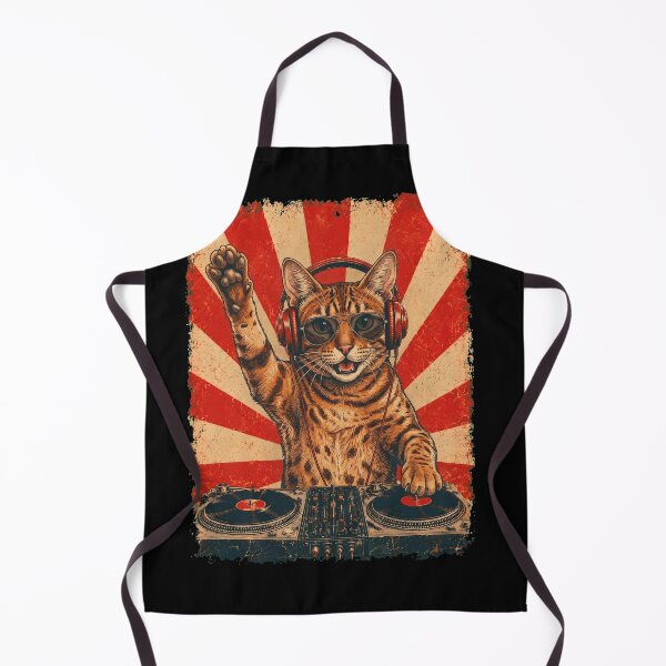 Item preview, Vintage DJ Ocicat With Headphones Art Cat Owner designed and sold by DoodleTortle.