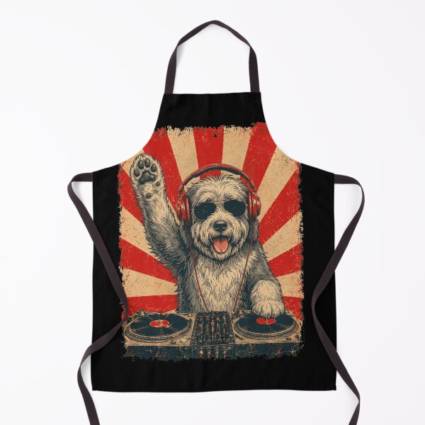 Item preview, Vintage DJ Old English Sheepdog With Headphones Art Dog Owner designed and sold by DoodleTortle.