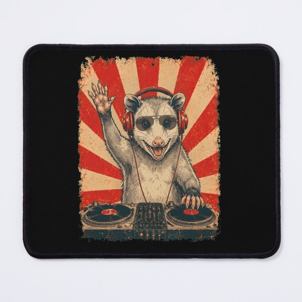 Item preview, Vintage DJ Opossum With Headphones Art Animal Lover designed and sold by DoodleTortle.