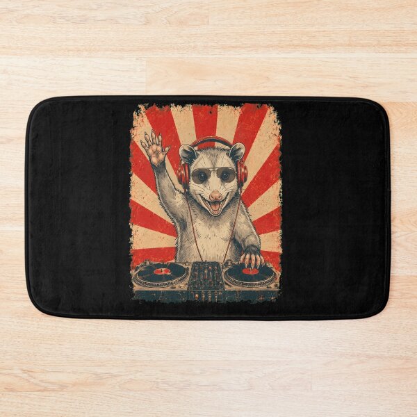 Item preview, Vintage DJ Opossum With Headphones Art Animal Lover designed and sold by DoodleTortle.