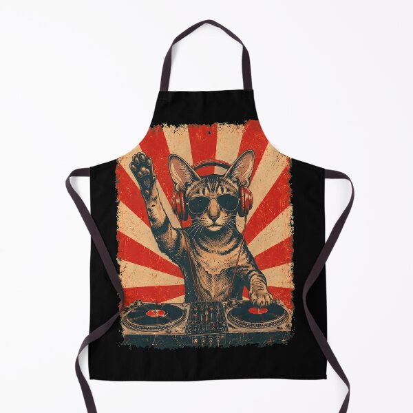 Item preview, Vintage DJ Oriental Shorthair With Headphones Art Cat Owner designed and sold by DoodleTortle.