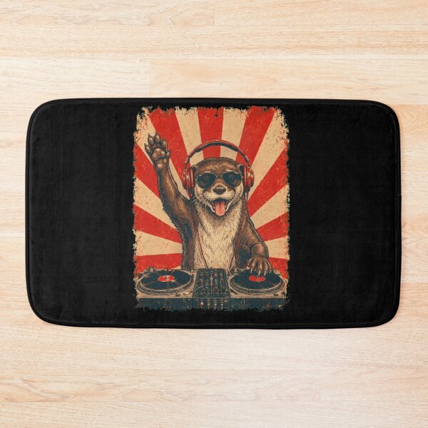 Item preview, Vintage DJ Otter With Headphones Art Animal Lover designed and sold by DoodleTortle.