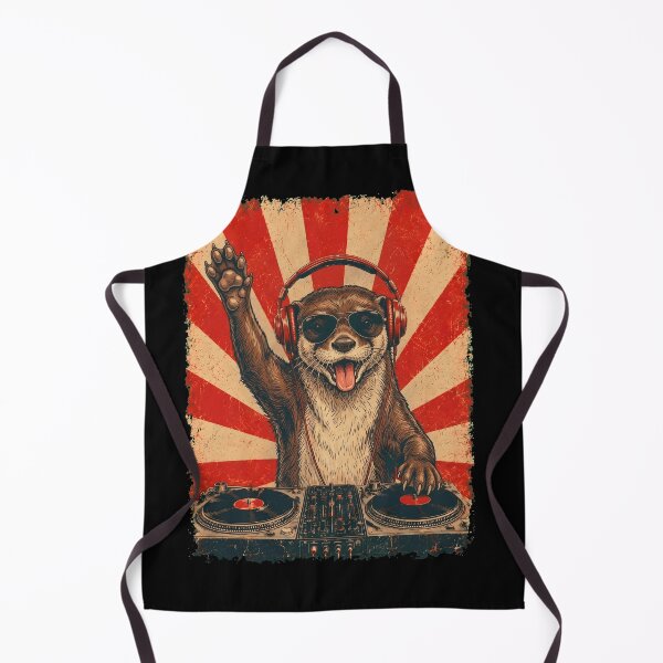 Item preview, Vintage DJ Otter With Headphones Art Animal Lover designed and sold by DoodleTortle.