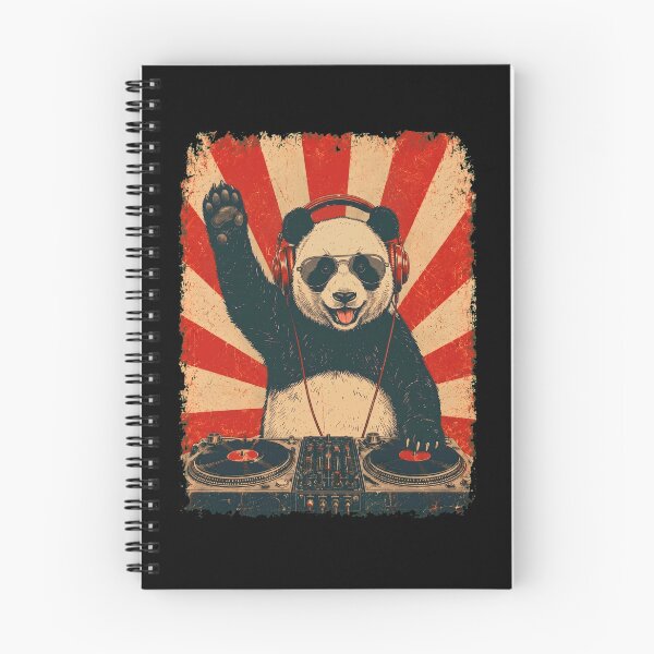 Item preview, Vintage DJ Panda With Headphones Art Animal Lover designed and sold by DoodleTortle.