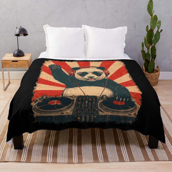 Item preview, Vintage DJ Panda With Headphones Art Animal Lover designed and sold by DoodleTortle.