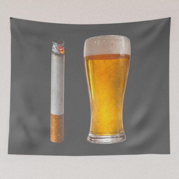 Item preview, Beer & Cigarette Lover Day Drinking Dad Smoking Beer Lover_2 designed and sold by KristineLi.