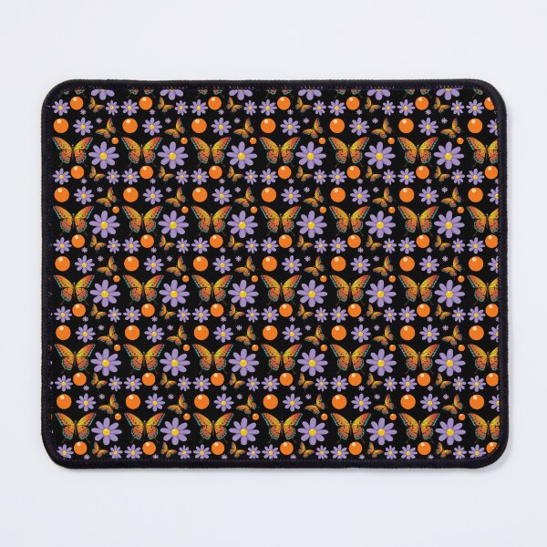 Item preview, Butterfly Floral Orange Purple Daisy Retro Seamless Pattern Boho Nature Art designed and sold by DERA RAY.