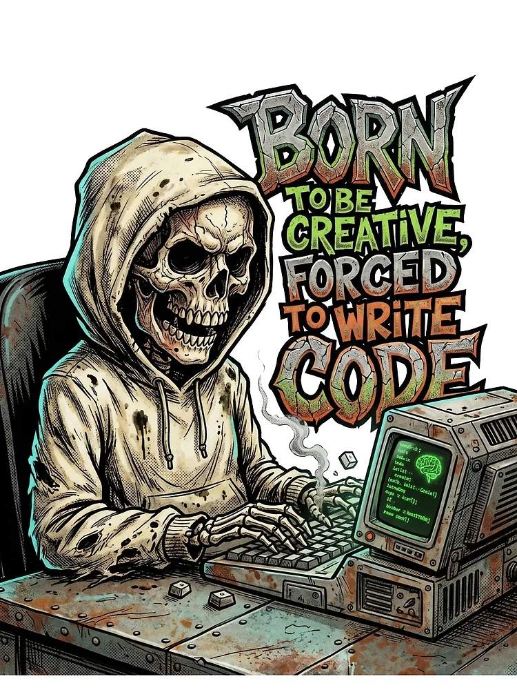 Thumbnail 3 of 3, Scarf, Forced To Write Code designed and sold by SignalStatic.