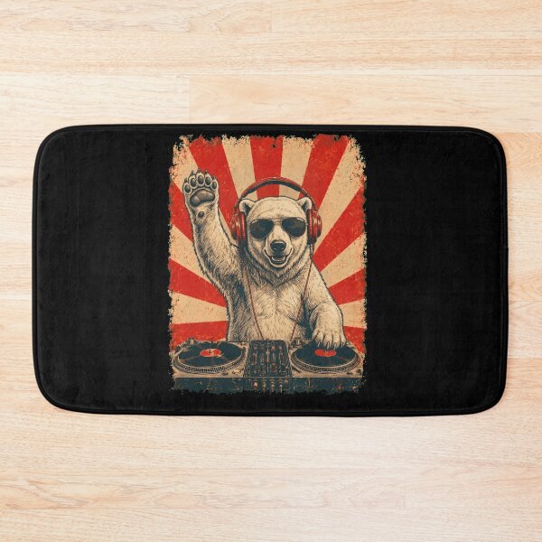 Item preview, Vintage DJ Polar Bear With Headphones Art Animal Lover designed and sold by DoodleTortle.