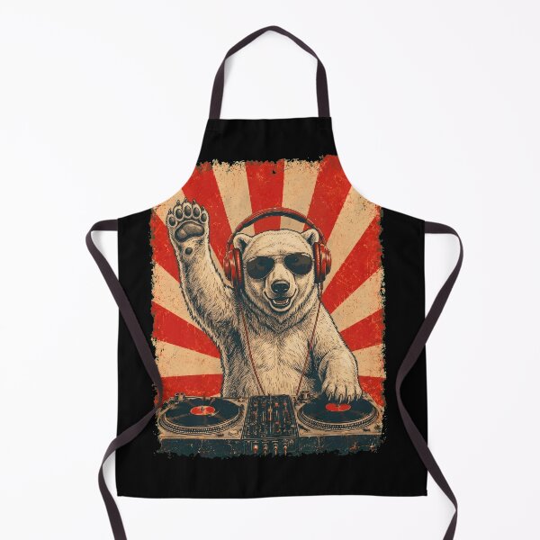 Item preview, Vintage DJ Polar Bear With Headphones Art Animal Lover designed and sold by DoodleTortle.