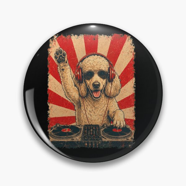 Item preview, Vintage DJ Poodle With Headphones Art Dog Owner designed and sold by DoodleTortle.