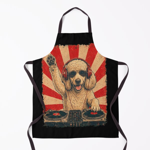 Item preview, Vintage DJ Poodle With Headphones Art Dog Owner designed and sold by DoodleTortle.