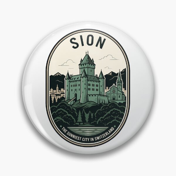 Item preview, Sion Switzerland Sunny City Vintage Alpine Badge designed and sold by k3rstman1.